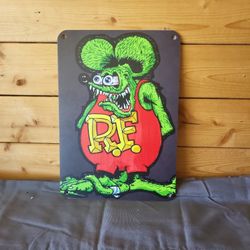 Fun Size Rat Fink Metal Sign 6×8" 