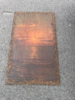 🪵🎨🖼️🪵  VINTAGE - RUSTIC - WOOD - wall art panel features a serene ocean sunset print framed by a textured 🪵🎨🖼️🪵