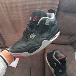 Bred Jordan 4s Leather
