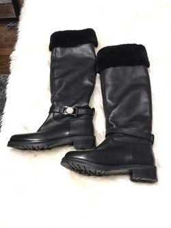 Versace riding boots with real fur on the inside size 38