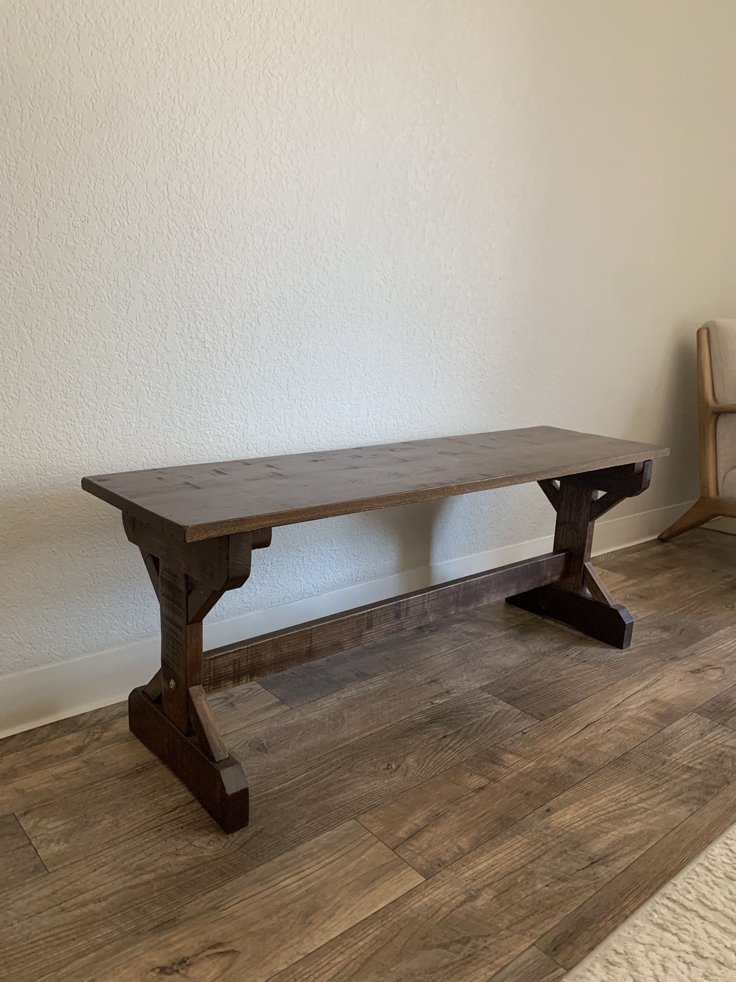 Moving Sale - Rustic Farmhouse SOLID Meranti Wood Bench