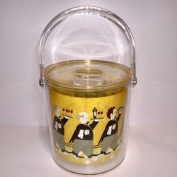 Vintage Wine Theme Kitchen Ice Bucket Waiter Cheese Crackers Plastic With Lid