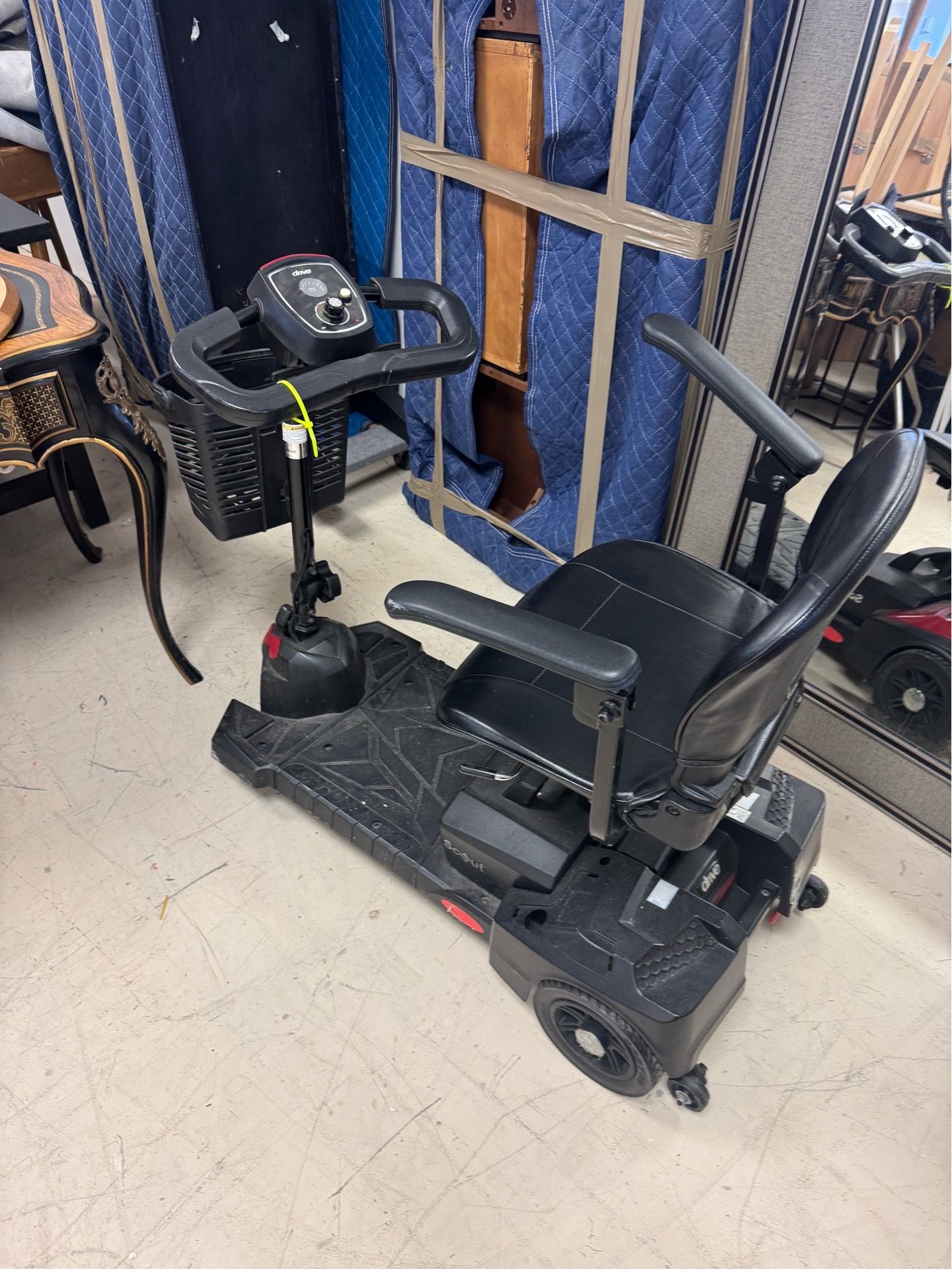 Drive Medical Scout compact travel power scooter in black - 2 new batteries