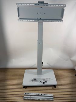 Hovadova Rolling TV Stand for 42-75” TVs, Hand Crank Lift, 90° Rotation