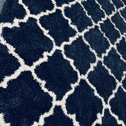 Gertmenian Ultimate Shag Tile Shag Moroccan Navy Indoor Area Rug, 9x13