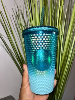 Starbucks Studded Blue Gradient Bling Ombre Cold Cup Tumbler Grande