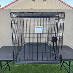 Metal Wire Dog Crate with Removable Tray and Single Door, 42 x 28 x 30 in