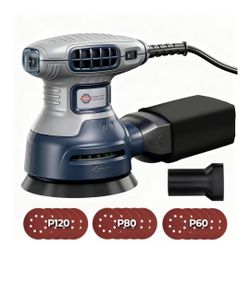 5-Inch Random Orbital Sander Corded, 13000 OPM Power Electric Palm Sander with 6 Speeds...