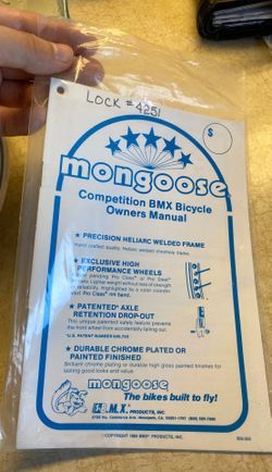 Mongoose BMX owner’s manual