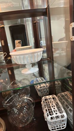vintage white milk, glass candy dish great wedding gift or anniversary gift