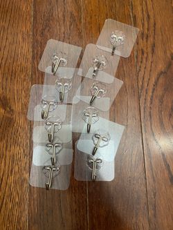 12 Pack Adhesive Wall Hooks 33LB Heavy Duty No Drill Transparent Waterproof Hooks for Bathroom Kitchen Towel Coat Office Home Outdoor ( please follow
