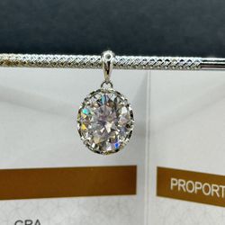 6ct big oval GRA certified Moissanite vvs1 color D pendant