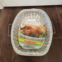 New Handi-Foil Giant Oval Rack Roaster, sturdy handles, 16 inx 13 1/8 inx 3 1/8 in