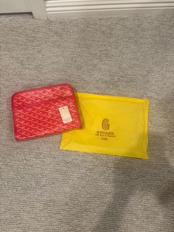 Goyard Paris Red Coated Canvas Clutch Pouch