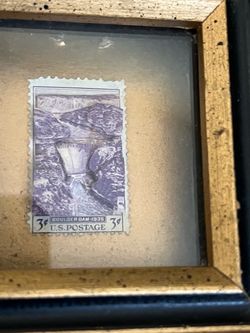 1936 3 cents first day boulder dam stamp converted to a 3D art