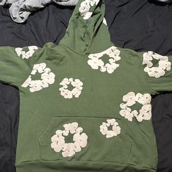 Green denim tears hoodie L