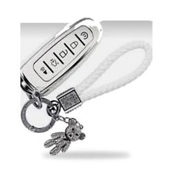 Sparkling Teddy Bear & Car Key Fob Charm Set