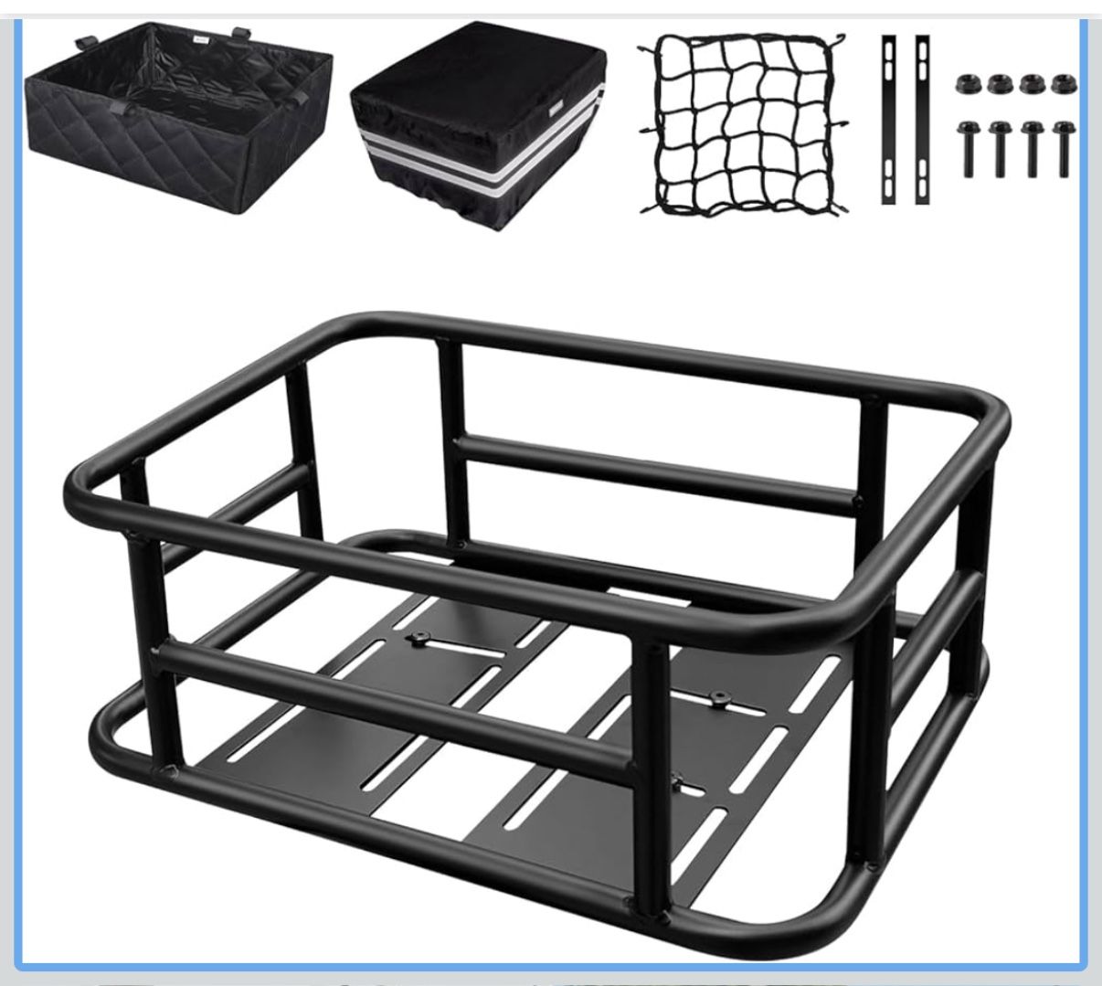 Bike Basket Rear Rack with Cargo Net