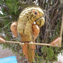 Sergio Bustamante Copper Brass Parrot Sculpture