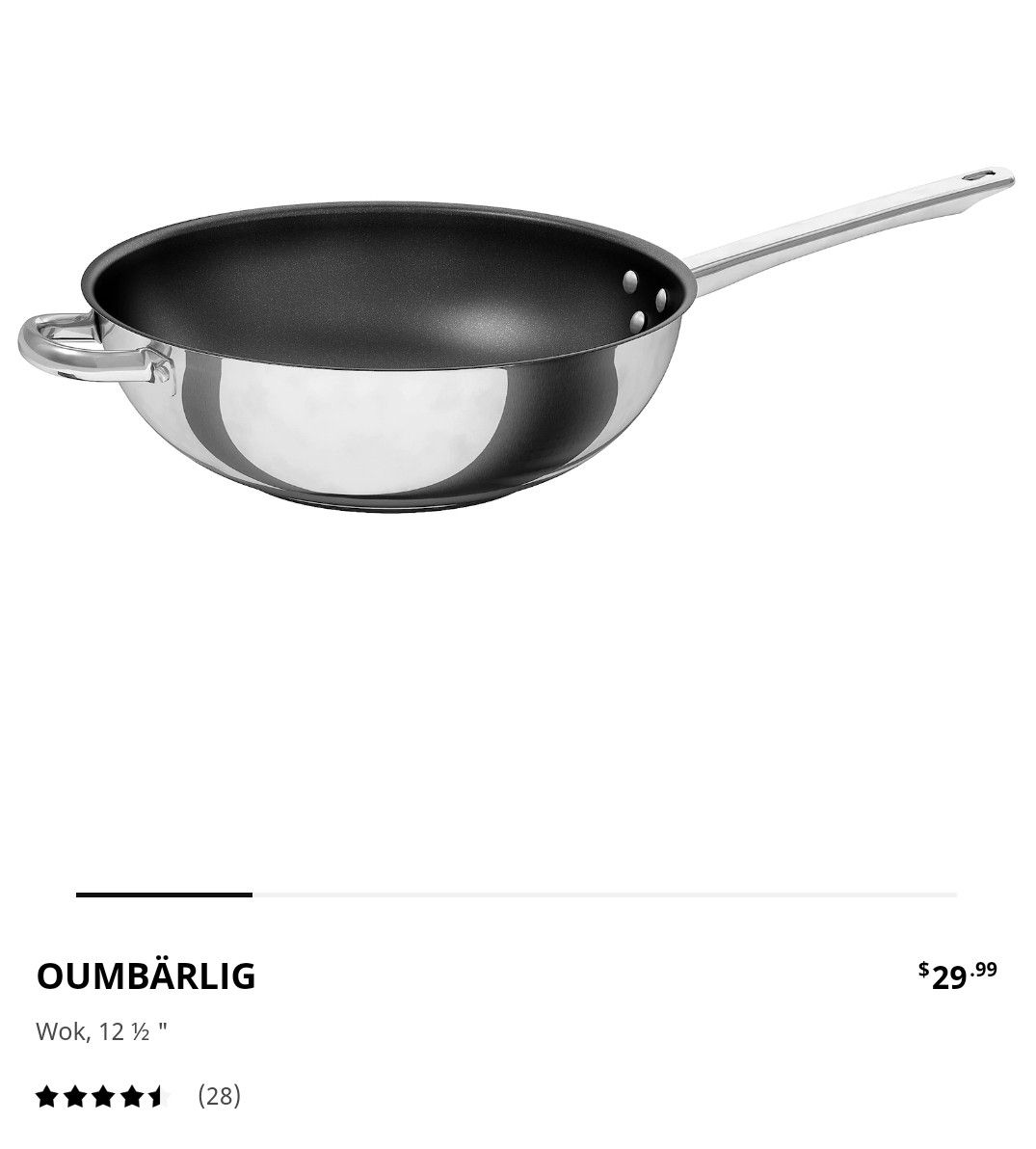 Wok Stainless steel, Coated with Teflon(R) Platinum Plus