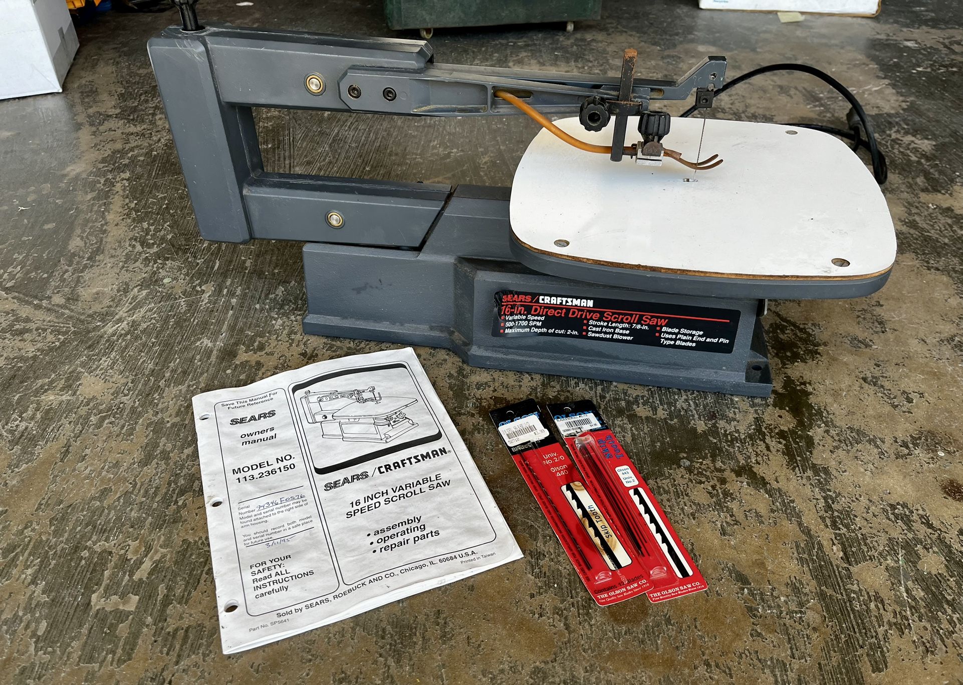 Craftsman 16” Scroll saw