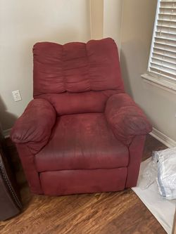 Red Microfiber Recliner Chair
