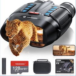 Smart APP 4K Night Vision Binoculars, 10000mAh Battery, 128GB Card for Photo and Video