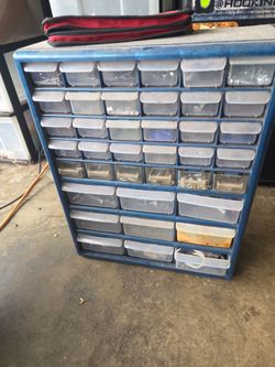 Tool Chest Organizer Metal Plastif Bins FULL of SCREWS NAILS AND MORE