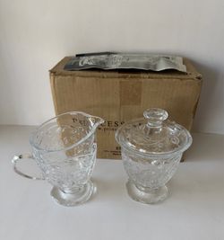 Princess House Fantasia pattern creamer and covered sugar set