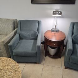 Sofa Chair Round Table Set With Lamp