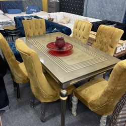 New Luxury Dining Table With 6 Chairs - Delivery And Financing Available 