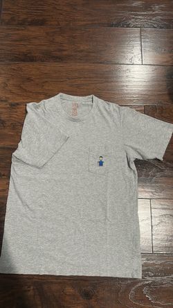 Gray Pocket T-Shirt with Lego Minifigure Embroidery