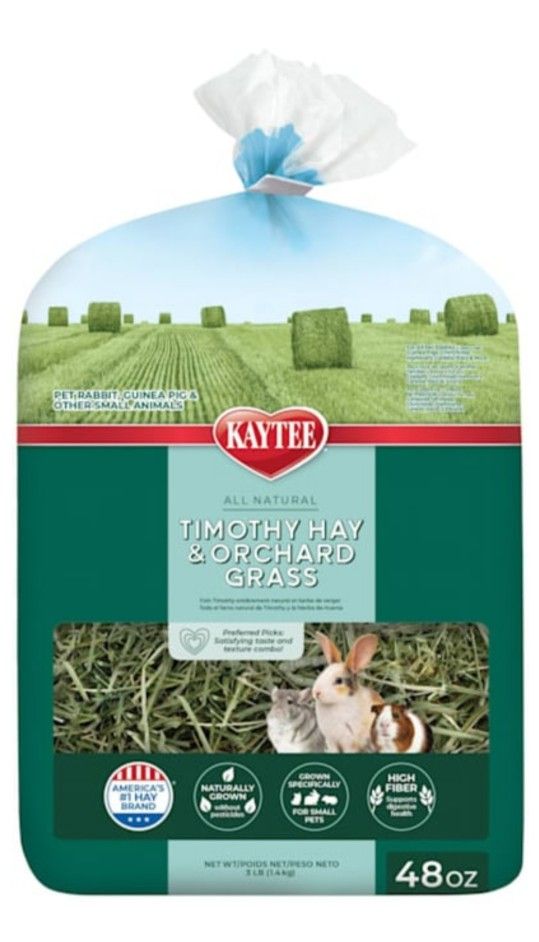 Kaytee Timothy Hay & Orchard Grass For Small Animals Rabbit, Guinea Pig, Gerbil, Etc