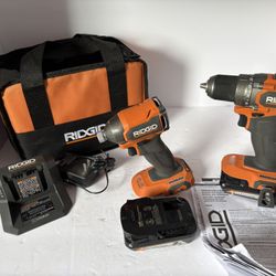 Ridgid 18V SubCompact Brushless 2-Tool Combo Kit with Drill/Driver, Impact Driver, (2) 2.0 Ah Batteries, Charger, and Tool Bag