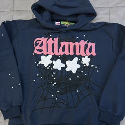 Navy And Pink Sp5der “Atlanta” Hoodie
