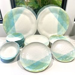 Melamine Dining Plate Set for 8