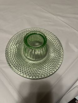Jobling Uranium Green Art Deco Glass Posy Bowl