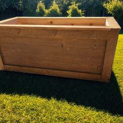 Stained 40” x 20” x 16” T Red cedar Planter 