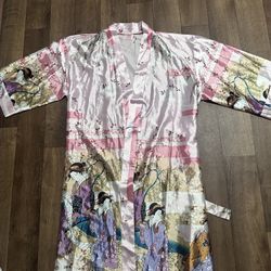 Real 100% Silk New Fashion Robe Asian Print