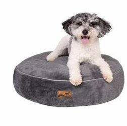 Ridge Creek Cozy Round Pet Bed - Grey, Small/Medium 24 in. - New (In Packaging)