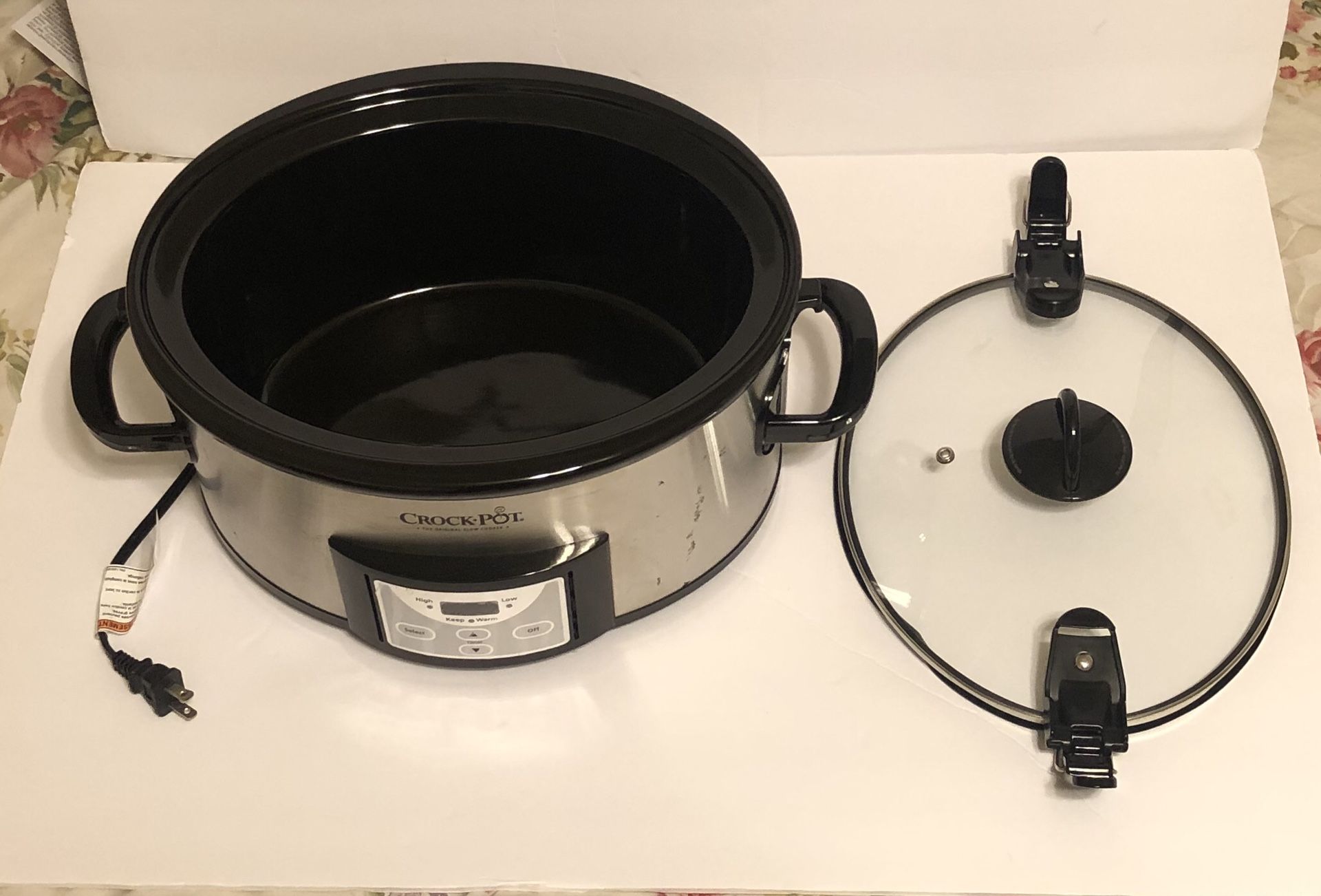 Crock Pot- 6 Quart Cook. Slow Cooker with with Digital Timer, Stainless Steel