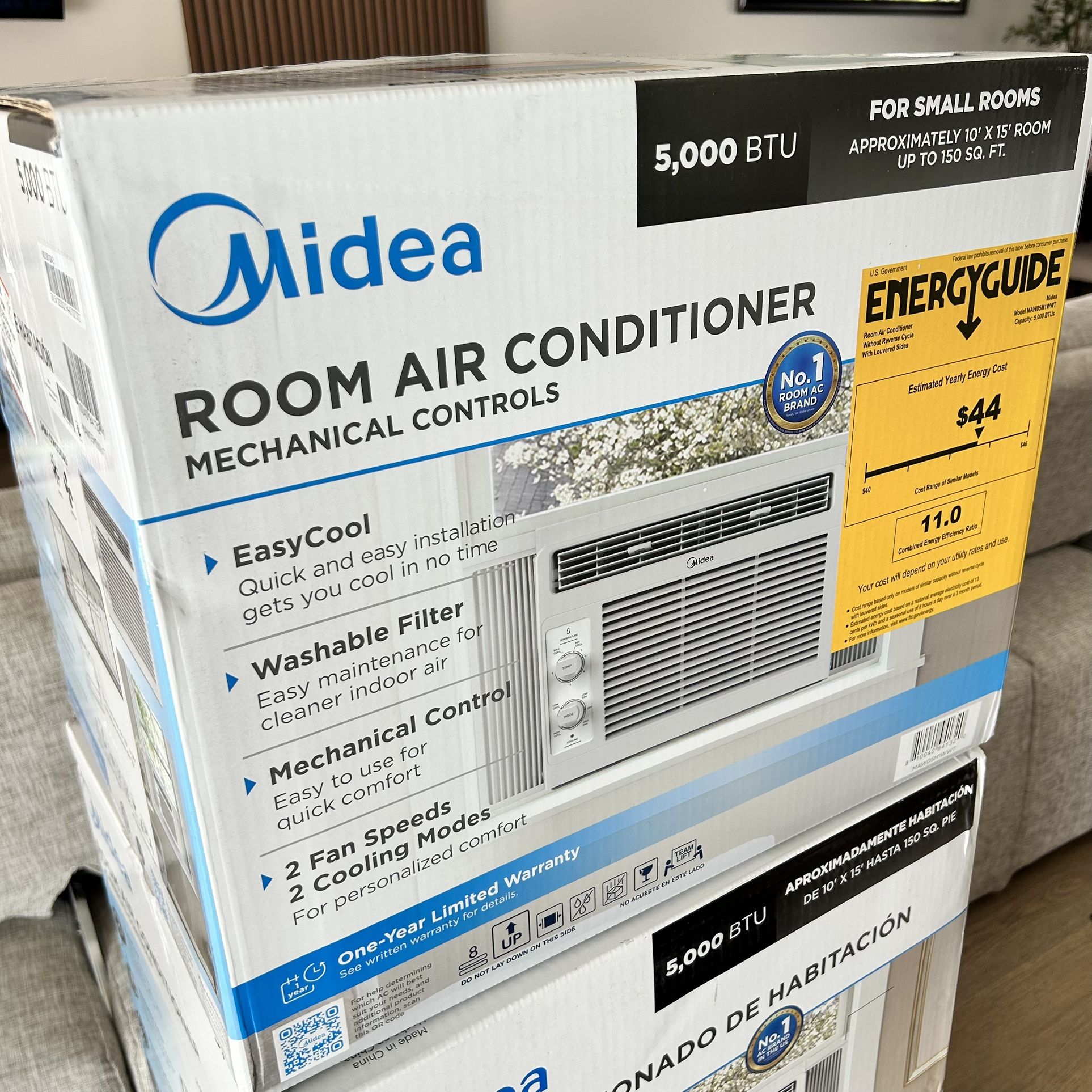 Midea 5000BTU 115V Room Window AC Unit Air Conditioner - White