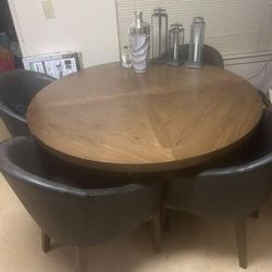 Round Wooden Dining Set
