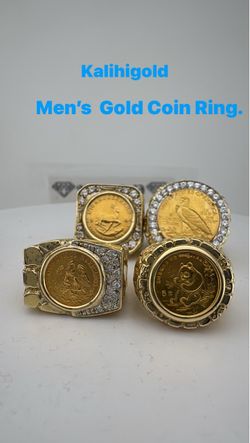 96817 It’s A Zip Code. 14k / 22k Men's Gold Coin Ring.