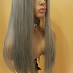 Long Gray Straight Wig