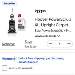 (BRAND NEW) Hoover PowerScrub XL, Upright Carpet Cleaner Machine, FH68010, 1 Count, New Condition and  Hoover Prime Professional Performance Carpet Cl