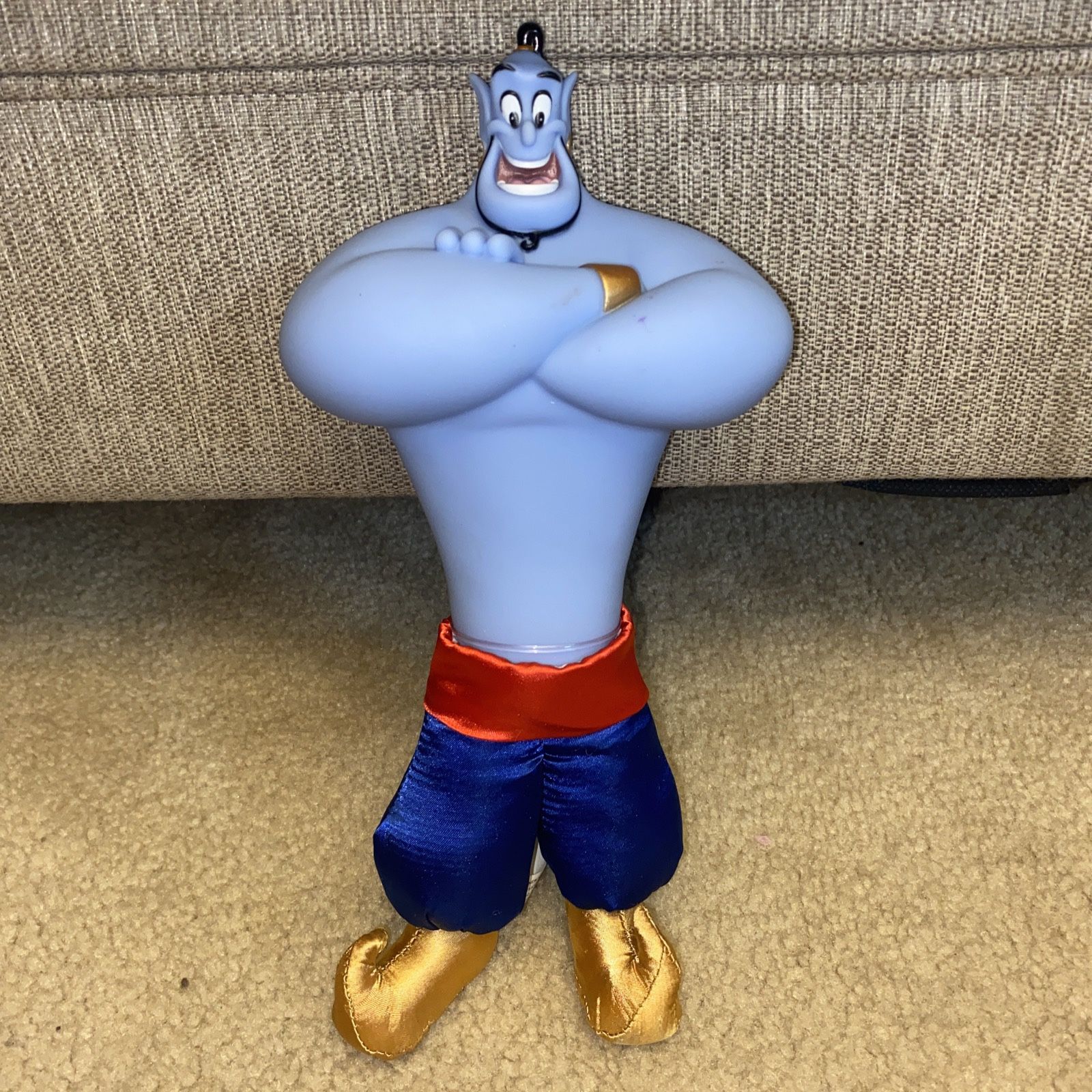 Vintage Disney Aladdin Genie Doll Vinyl Plastic & Plush 11” Figure Collectible