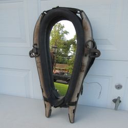 Horse Leather Harness Collar Mirror Rustic Western Farm House Decor

