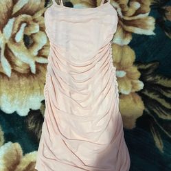 Blush Pink Ruched Mini Dress Love J Size Small Party Dress