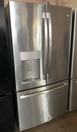 GE  3 Door Stainless Steel Fridge
